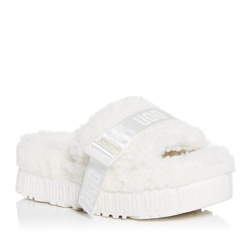 UGG Women's White Fluffy Slippers